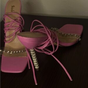 Pink Rhinestone Heels